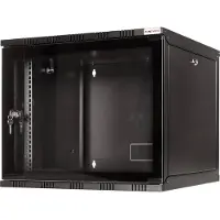 Logilink W09A40B, Seinään asennettava laitekehikko, 9U, 50 kg, Näppäinlukko, Musta