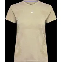 Asics Women's Road Seamless Short Sleeve Top Khaki/Cream Lyhythihainen treenipaita L