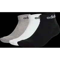 Adidas Urheilusukat 'Linear Cushioned' harmaa / musta / valkoinen