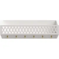 Cam Cam Copenhagen Harlequin Shelf With Hooks, Fsc Mix - White - ONE SIZE