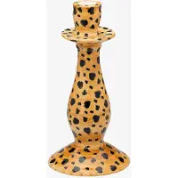 Anna + Nina Leopard Candle Holder - Brown - H24CM