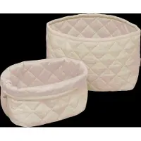Cam Cam Copenhagen Quilted Storage Basket, Set Of Two - Ocs - Caprice - Beige - ONE SIZE