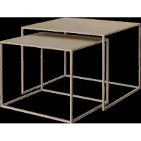 Blomus Set Of 2 Side Tables - 45 X 60 X50 Cm - Fera - Nomad - Beige - L 60CM