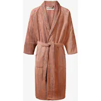 Bongusta Naram Bathrobe - Camel & Ultramarine - Pink - S/M
