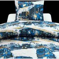 Borganas 2-Dels Set Lastbilar Marinblå - Blue - 1ST 150X210CM
