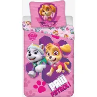 Paw Patrol Bed Linen Pp 1105 - 140X200, 70X90 Cm - Pink - 140X200.70X90