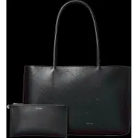 Calvin Klein Emblem Aop Perfor Lthr Tote - Black - ONE SIZE