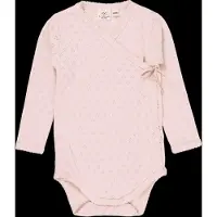 Copenhagen Colors Pointelle Heart Crossover Body Ls - Pink - 80