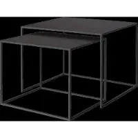 Blomus Set Of 2 Side Tables - 45 X 60 X50 Cm - Fera - Black - Black - L 60CM