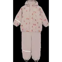 CeLaVi Rainwear Set - Aop, W. Fleece - Beige - 70