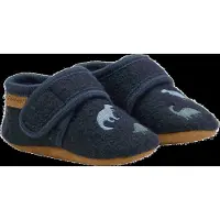 En fant Wool Slippers W. Embroidery - Navy - 25\26