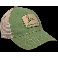 American Needle Stone Washed Logo Mens Cap Ivory - Dark Green John Deere - Green - ONE SIZE