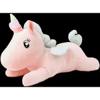 Teddykompaniet Kramis, Liggande Enhörning, Stor, Persika - Pink - 52 CM