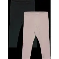 Lindex Leggings Basic Rib 2 Pack - Black - 80