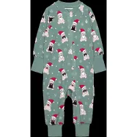Geggamoja Bamboo Two Way Zip Pyjamas - Green - 62/68