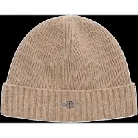 Gant Unisex. Shield Wool Beanie - Beige - ONE SIZE
