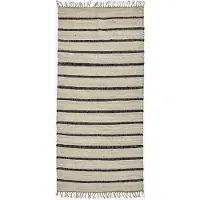 House Doctor Tæppe, Hdsima, Sort/Natural - Beige - 200X90CM