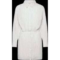 Gina Tricot Linen Blend Shirt Dress - White - XS