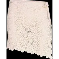Gina Tricot Knitted Crochet Apron Skirt - Cream - L