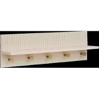 House Nordic Randi - Wall Shelf With Hooks - Cream - 12X50X16CM