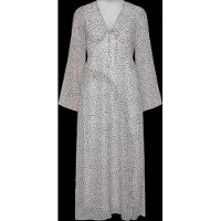 Bubbleroom V-Neck Frill Dress - Grey - 36