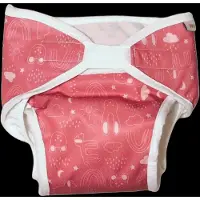 Imse Vimse All-In-One Diaper, M 8-11 Kg, Rusty Pink Teddy - Pink - M 8-11KG