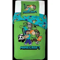 Minecraft Bed Linen Senior Classic Crew - 140X200, 65X65 Cm - Green - 140X200.65X65CM