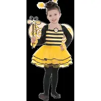 IPK Children's Bee Costume Set 104 Cm, Dress, Headband, Wings And Wand - Yellow - 86/104CM