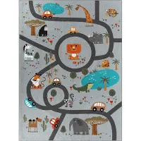 KMCarpets Play Animals - Grey - 120X160CM