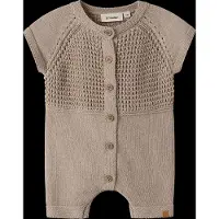 Lil´ Atelier Nbmfifer Ss Loose Knit Suit Lil - Beige - 86