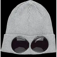 C.P. Company Cotton Goggle Beanie - Grey - ONE SIZE