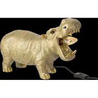 J-Line Table Lamp Hippopotamus Resin Gold Colored - Gold - ONE SIZE