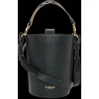 Burberry Small Leather Bucket Bag - Black - ONE SIZE