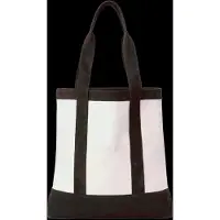 Lexington Contrast Suede Canvas Shopper - Cream - ONE SIZE