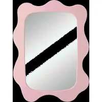 J-Line Wall Mirror Waves Mdf Light Pink - Pink - ONE SIZE
