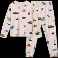 Liewood Wilhelm Printed Pyjamas Set - Cream - 86/92