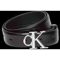 Calvin Klein Round Ck Buckle 30Mm Belt Smooth - Black - 80