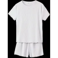 Mango Short Ribbed Pyjama - Purple - 9-10