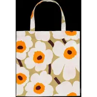 Marimekko Pieni Unikko laukku 44x43 cm Beige-valkoinen