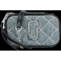 Marc Jacobs The Quilted Denim Chain Snapshot Bag - Blue - ONE SIZE