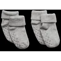 Minymo Baby Rib Sock W. Abs (2-Pack) - Grey - 23\26