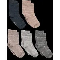 Minymo Socks W. Knit (5-Pack) - Multi/patterned - 23\26