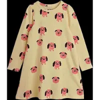 Mini Rodini Doggies Pitkähihainen Mekko Yellow Yellow 128/134 cm Keltainen 128/134 cm Tytöt