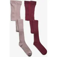 Minymo Stocking - Solid Rib 2-Pack - Pink - 92-98
