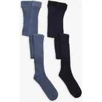 Minymo Stocking - Solid Rib 2-Pack - Blue - 104-110