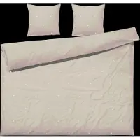 Juna Daisy Bed Linen 220X220 Cm Sand/White Se - Beige - 220X220;50X60CM
