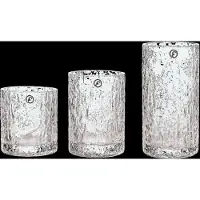 ERNST Vase/Candleholder 3-Set Patterned Glass - Nude - ONE SIZE