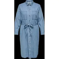 ONLY Carmakoma Carmary Belt Long Dnm Dress - Blue - 46