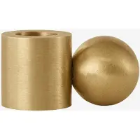 Oyoy Living Design Palloa Solid Brass Candleholder - Low - Gold - H2CM