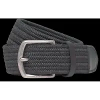 Ralph Lauren Leather-Trim Webbed Belt - Black - 34